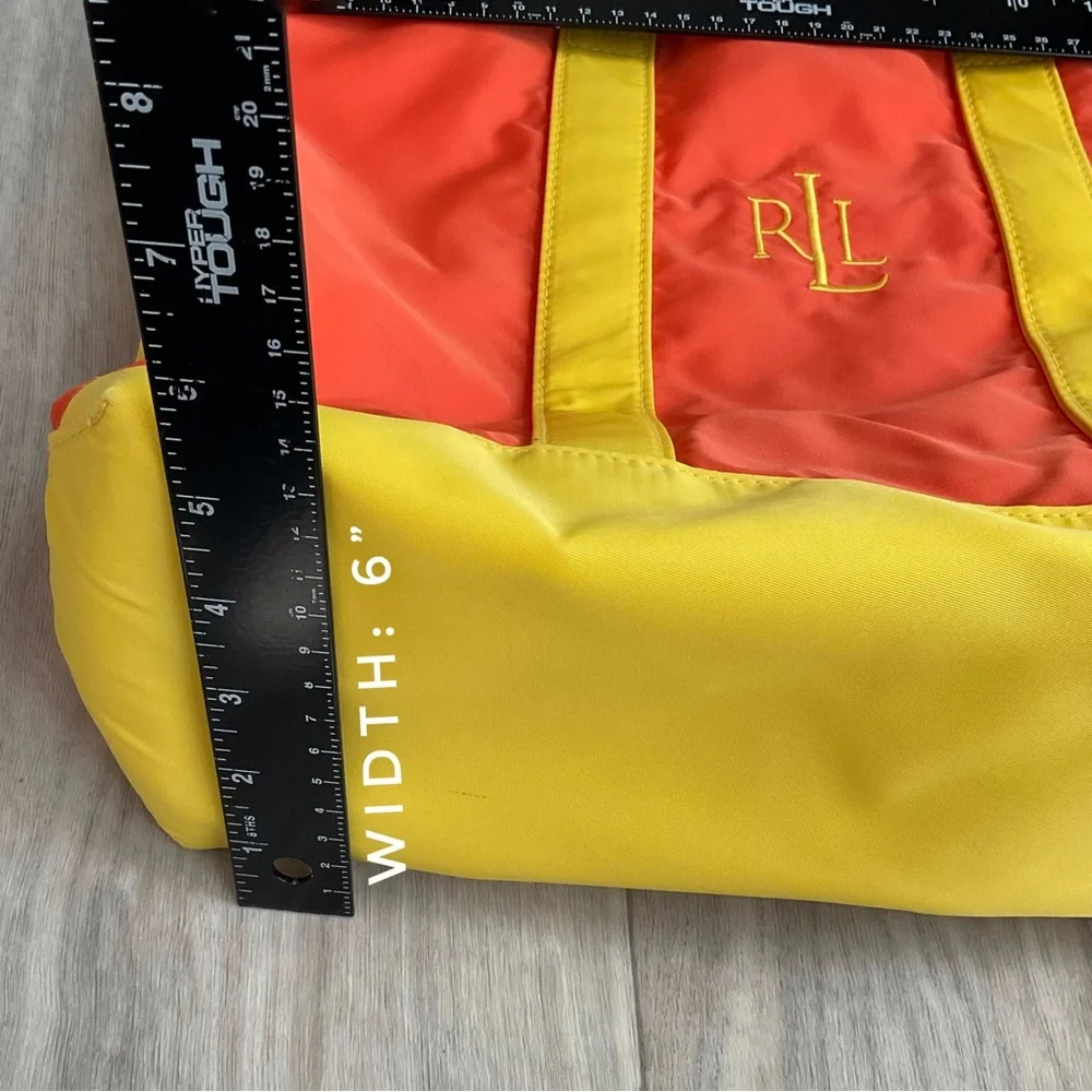 NWOT Ralph Lauren Tote Orange Yellow , Embroidered Logo